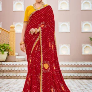 Laxmipati Mangla N-2239 Chiffon Red Saree